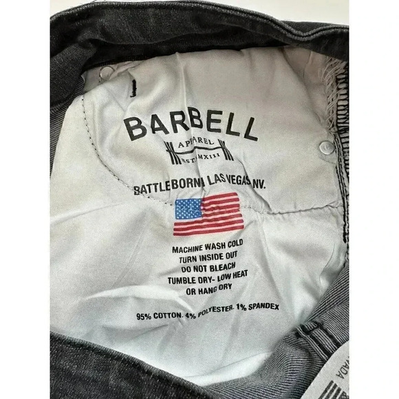 Barbell Jeans‎ Mens 28x33 Slim Athletic Black Performance Stretch Apparel Denim - Picture 8 of 10